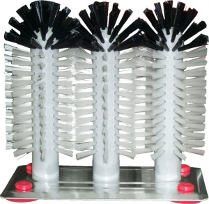 Glazenwasser 3 borstels - alu